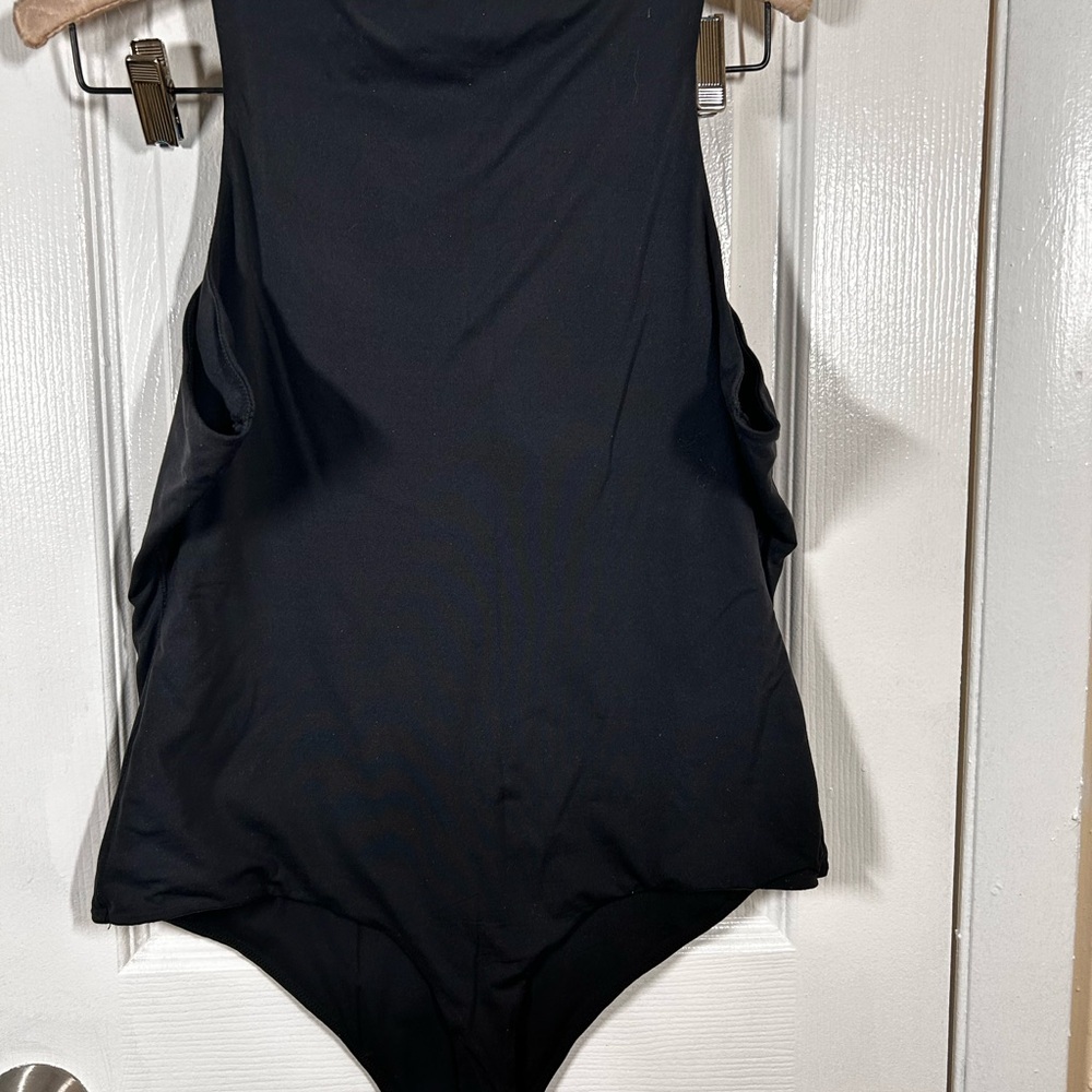 PUMIEY Women’s Black High Neck Sleeveless Bodysuit 2XL Stretch Thong Capsule - Picture 9 of 9